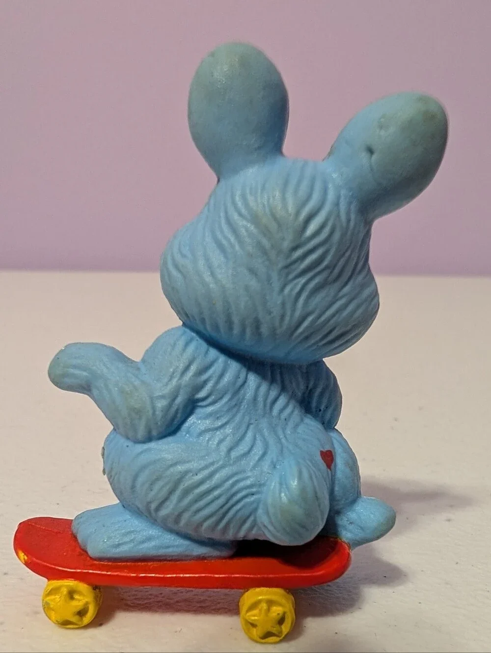 Vintage 1984 Care BearCousin Mini Swift Heart Rabbit on Skateboard